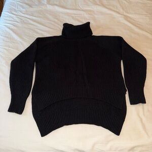 Wilfred Black Cowl Turtleneck Sweater Relaxed Fit